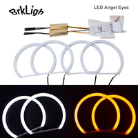 4pcs for bmw e36 e38 e39 e46 m3 two color white yellow drl smd cotton car angel eyes kit halo rings lights daytime running lamps