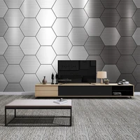 custom photo mural wall covering modern metal style 3d geometric creative living room sofa tv background wall paper silver grey