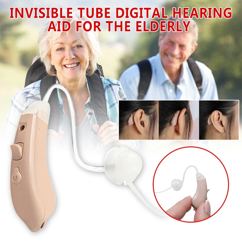 

1Pair Digital Rechargeable Hearing Aid Invisible Severe Loss BTE Aids High Power Amplifier Sound Enhancer For Deaf Elderly