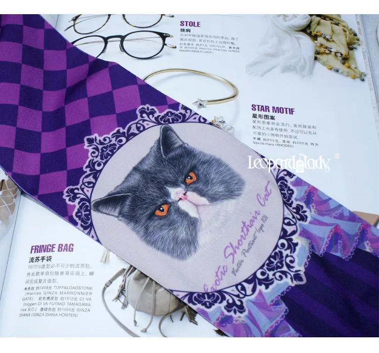 Новая японская мода весна-осень мультяшный ромб Милая кошка Креативная печать