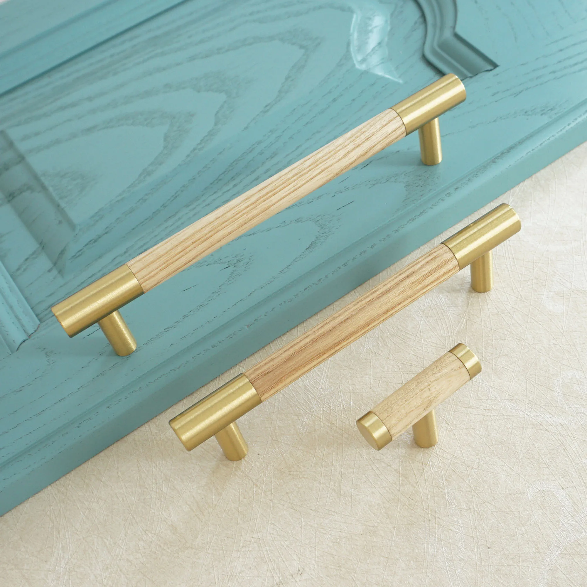 5 &quot6 3&quot чистый Медь дверные ручки светильник древесины ручка шкафа деревянный