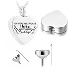 Ювелирные изделия для кремации, подвеска в виде крыльев Ангела в форме сердца из нержавеющей стали, мини прах питомца, памятник с наполнителем