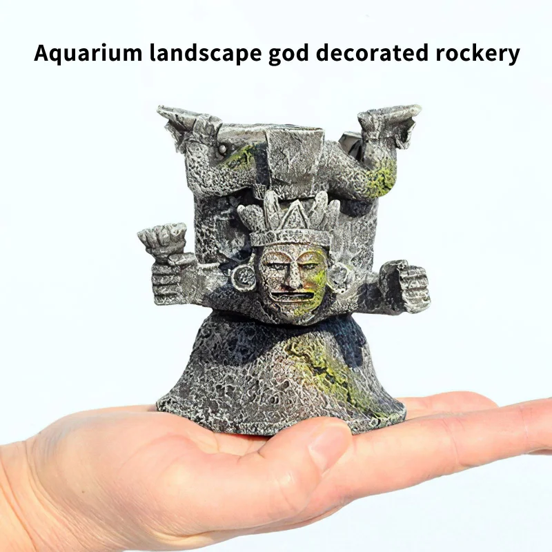 

Home Decoration Mountain View Aquarium Decoration Moss Tree Goddess Resin Cave Fish Tank Ornament Landscape Decoration