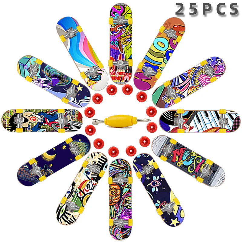 Технический пальцевой самокат Two Wheel Mini Skateboards Ramp Parts Sets BMX Fingertip Bikes Fingerboard Skate Deck Novelty Toys.