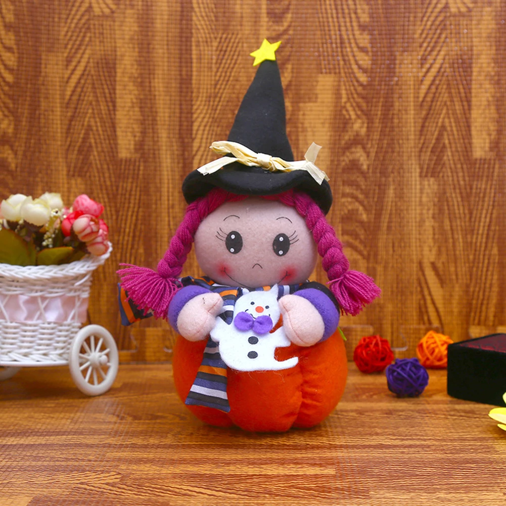 

Soft Stuffed Dolls Ghost Festival Bar Decoration Toy Gifts Plush Pumpkin Witches Funny Cartoon Girl Ragdoll Halloween