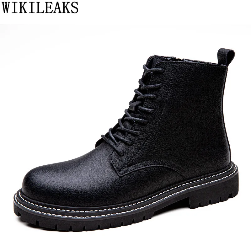 

Black Ankle Boots Man Shoes Genuine Leather Boots Martin Boots for Men Male Luxury Designer Shoes Chaussure Homme Zapatos Hombre