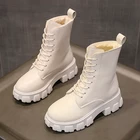 Ботинки женские Rimocy из искусственной кожи, на толстой подошве, Осень-зима, теплая, со шнуровкой, 2021