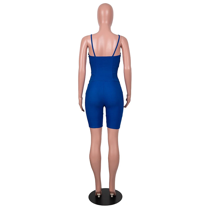 

Beyprern New Chic Corset Denim Matching Shorts Set Two-Piece Suits Womens Straps Jeans Crop Top And Shorts Set Party Club Wears