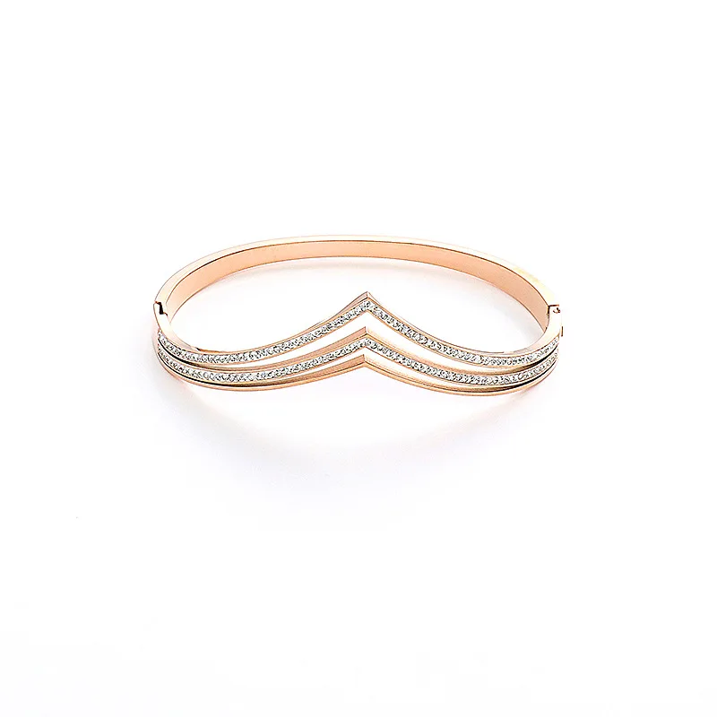 Лаконичный браслет с отделкой из мельницы покрытый розовым золотом для женщин