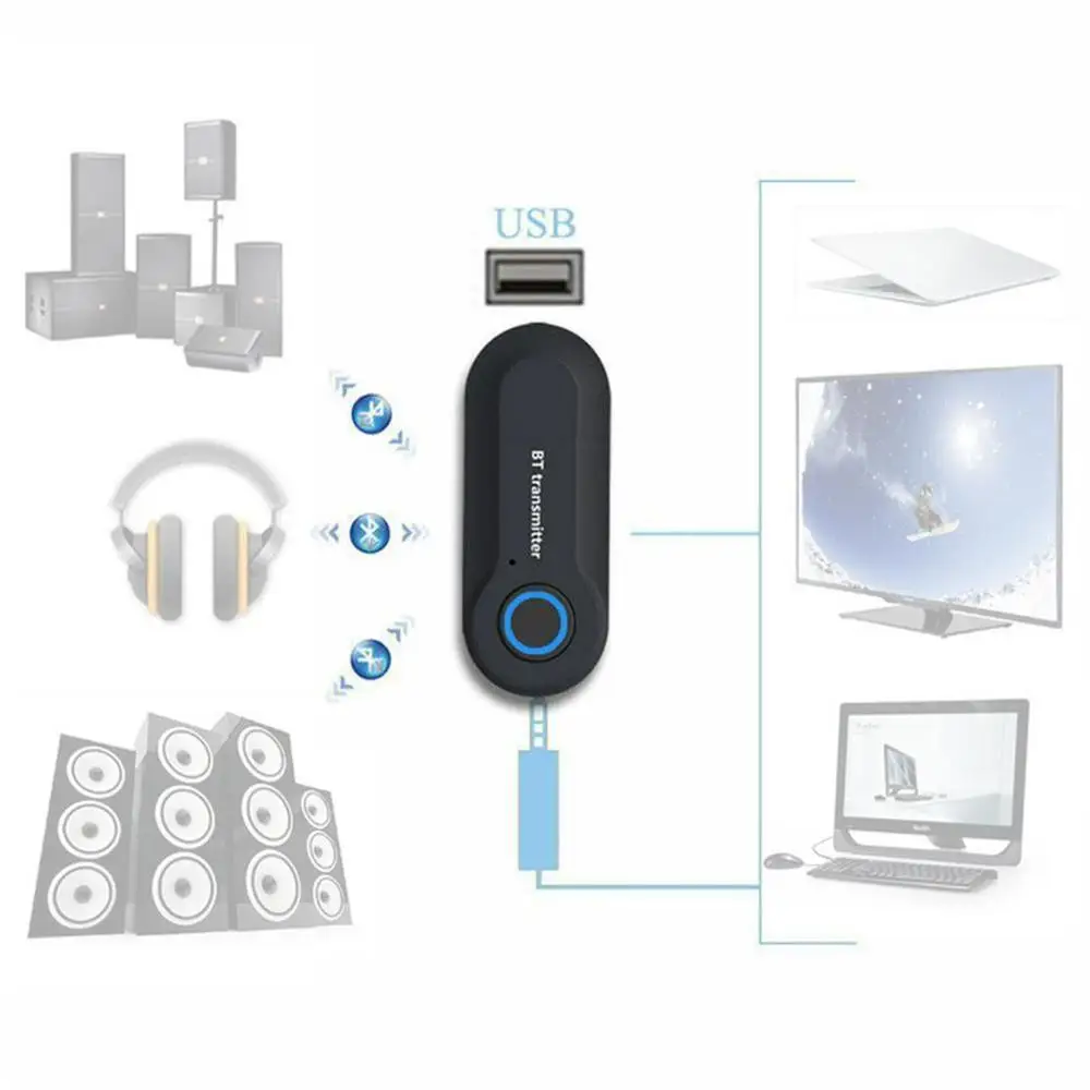 Лучший Bluetooth 4 0 аудио приемник передатчик мини стерео AUX RCA USB 3 5 мм разъем для ПК