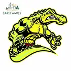 Забавные наклейки для автомобиля EARLFAMILY, 13 см х 11,8 см, с зеленым крокодилом, подходят для любой плоской и гладкой чистой поверхности, 3D Виниловые наклейки