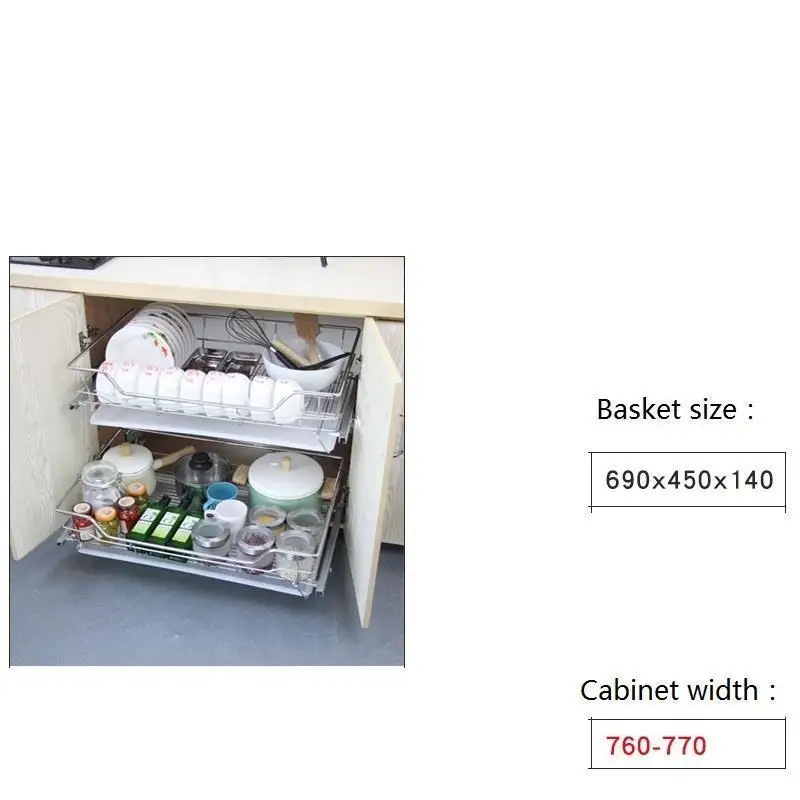 Кухонный ящик для органайзера кухонный шкаф из нержавеющей стали корзина