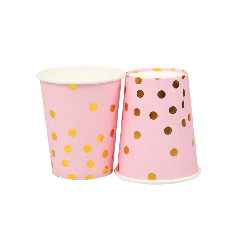 Cup 10pcs Золотая фольга черная одноразовая посуда бумажные стаканы для вечеринки бумажные полотенца для дня рождения, вечеринки, дня рождения, свадьбы, украшения для детей - Цвет: Cup 10pcs