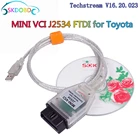 Мини-сканер VCI V16.00.017 лучшего качества для ToyotaLexus FTDI FT232RL, чип J2534, Автомобильный сканер OBD OBD2, кабель для диагностики автомобиля
