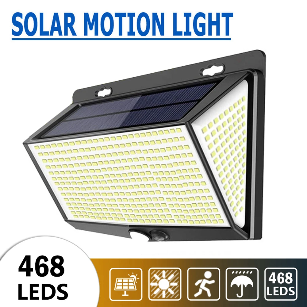 

468 LED Solar Light Human Body Sensor 288 Solar Lamp IP65 Outdoor Light Automatic Adjust brightness Garden Street Light