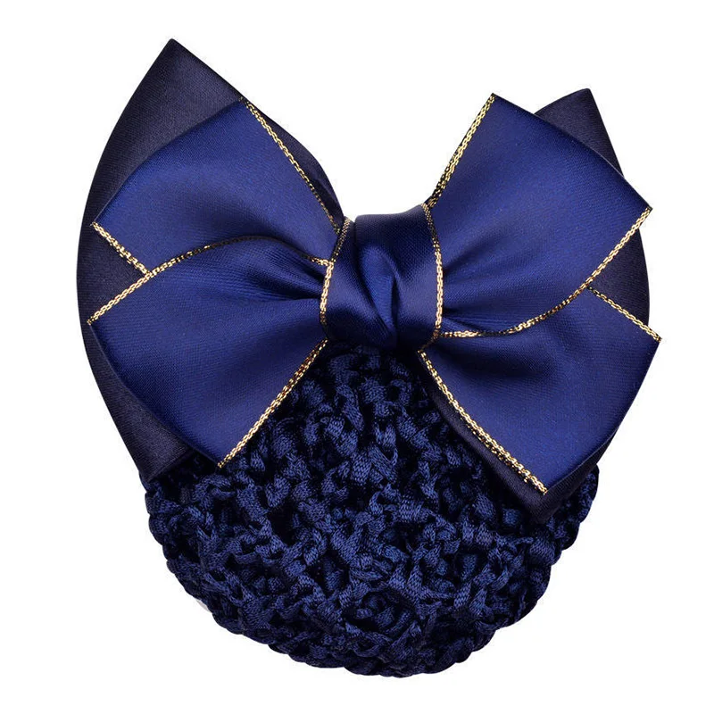 1PC Satin Bow Barrette Floral Women Hairgrip Headband Hairnets Lace Official Lady Hair Clip Cover Net Bowknot Bun Snood - купить по