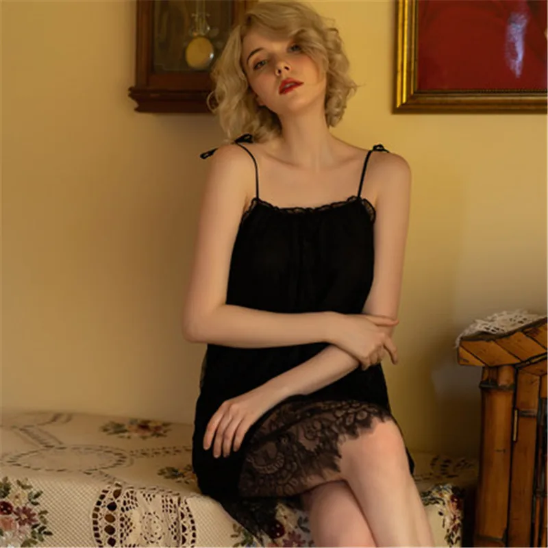 Caiyier Silk Lace Patchwork Bathrobe Nightgown Sexy Ladies Night Dress Green Pink Sleep Dress Summer 2020 Female Lingerie Dress