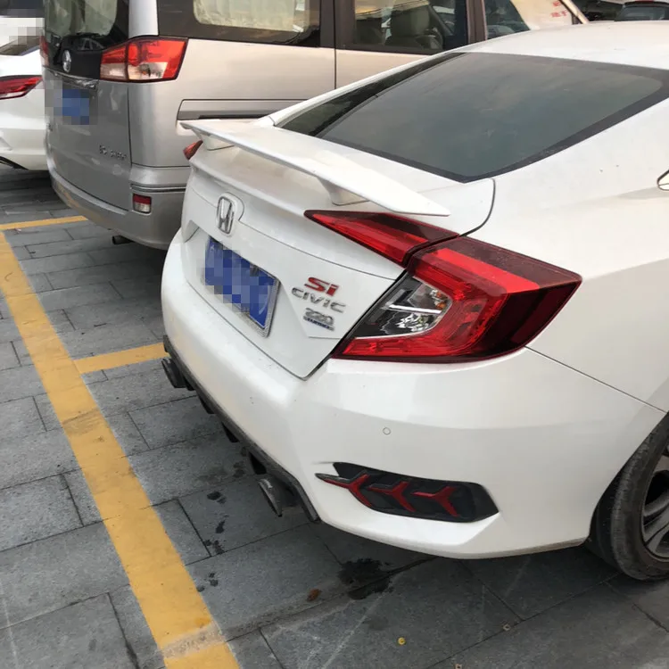 Для Honda Civic спойлер с светодиодный светильник ABS Материал заднее крыло автомобиля