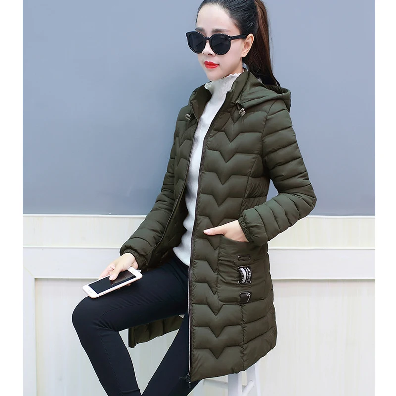 Новое Женское зимнее теплое пальто с капюшоном стеганая куртка карамельных