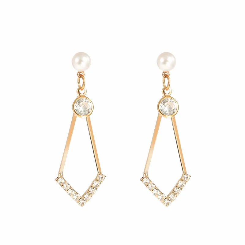 

Heart Triangle Square Pearl Earring Stud Earrings for Women Korean Earrings Classic Earrings Trendy 2021 Stud Earrings