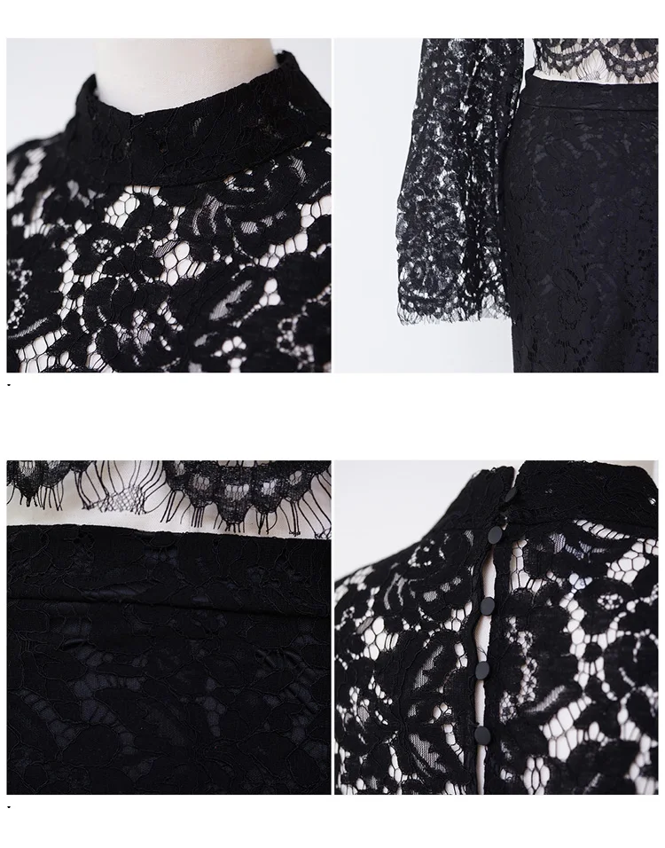 Привлекательный кружевной Женский комплект из двух предметов короткий топ с