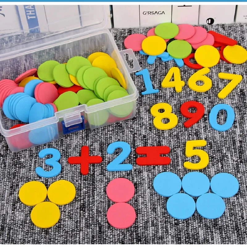 

100 Pieces Of DIY Building Blocks Toys Color Geometric Building Blocks Arithmetic Educational Toys School Math Operations