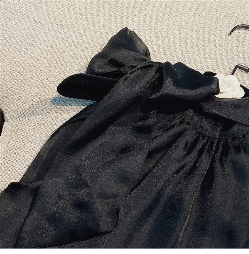 

2021 Spring and Summer New Off-Shoulder Halter Blouse Solid Color Office Lady Shirts for Women Sweet Tops