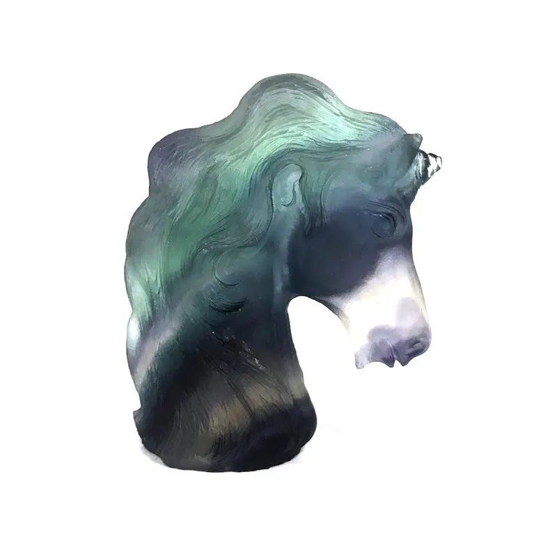 Прямая доставка Единорог из горного хрусталя череп натуральный Радуга Флюорит