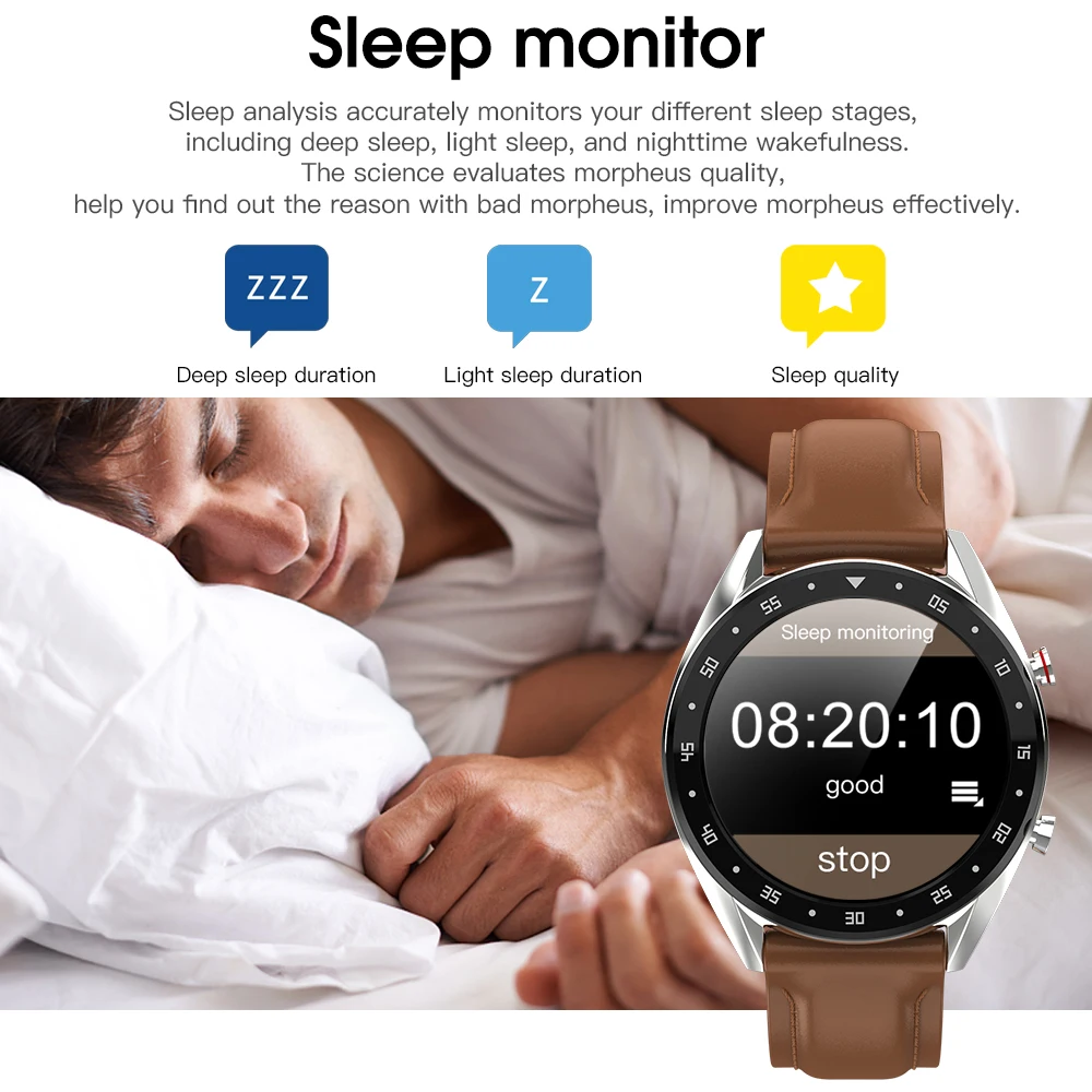 Смарт часы L9 ECG женские круглые спортивные Bluetooth с функцией Мультитач поддержкой