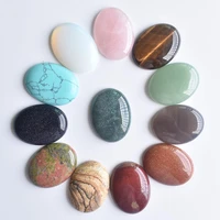 wholesale 12pcslot fashion assorted natural stone mixed oval cab cabochon beads 30x40mm for diy jewelry accessories making free