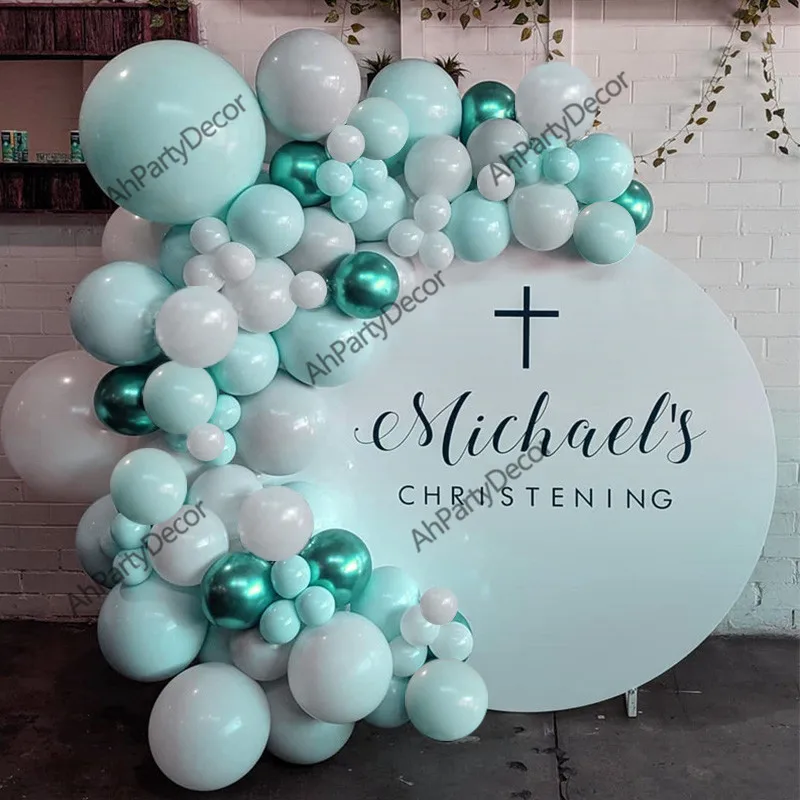 

109pcs Tiffany Blue Balloon Garland Arch Birthday Party Decorations Kids Latex Baloon 1st Baby Shower Wedding Party Theme Ballon