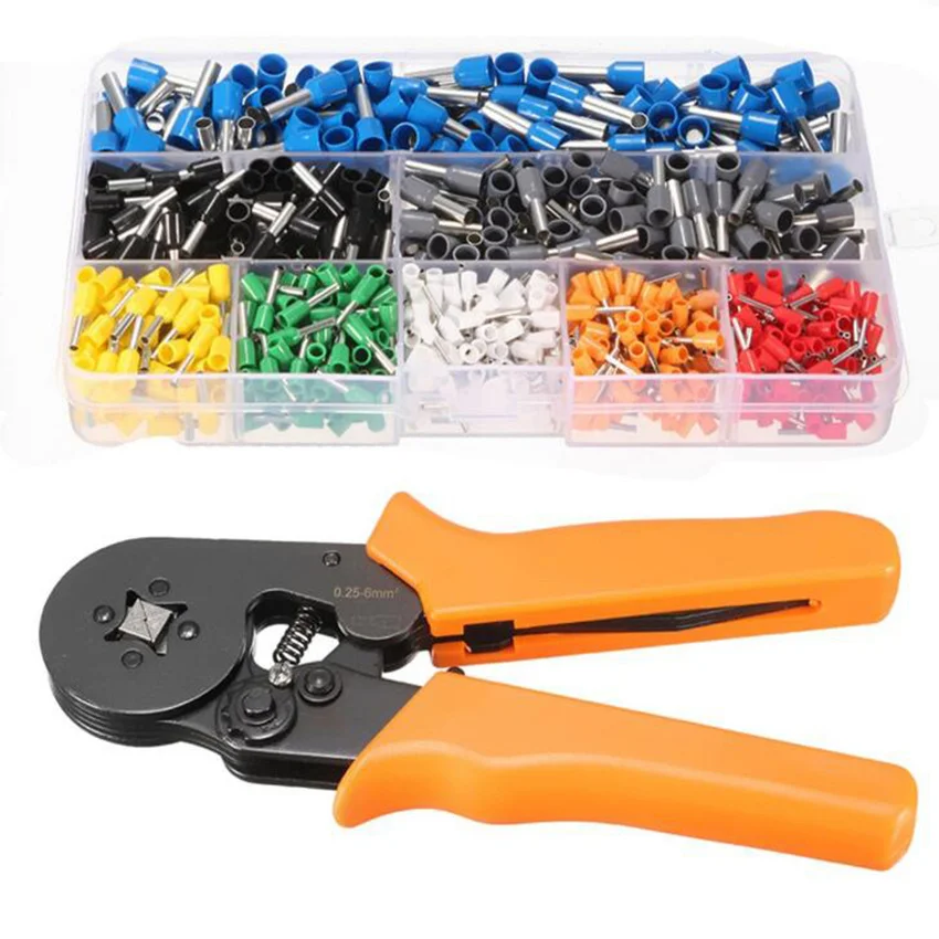 

1200pcs wire connector kits Insulated Bootlace ferrules kits with crimper tools