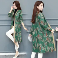 female coat spring 2021 new korean style windbreaker womens mid length over the knee loose cardigan shawl jacket womens trend