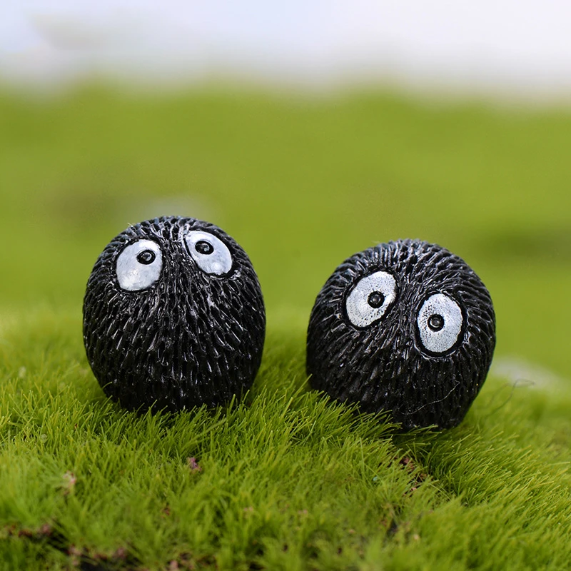 Милый медвежонок из смолы черный эльф Ремесло Украшение для сказочного сада