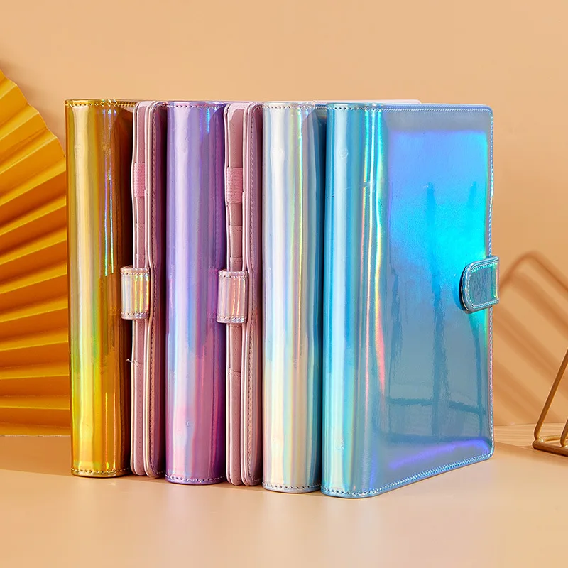 

A5 A6 Symphony Laser Color PU Leather DIY Binder Notebook Notebook Cover Diary Agenda Planner Bullet Cover School