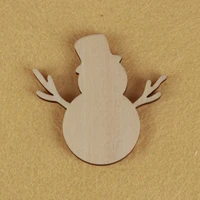 snowman shape mascot laser cut christmas decorations silhouette blank unpainted 25 pieces wooden shape 0445