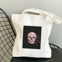 flower shoping bags canvas fabric bag large womens shopper 2021 woman capacity for designer handbags tote shoper printed anime