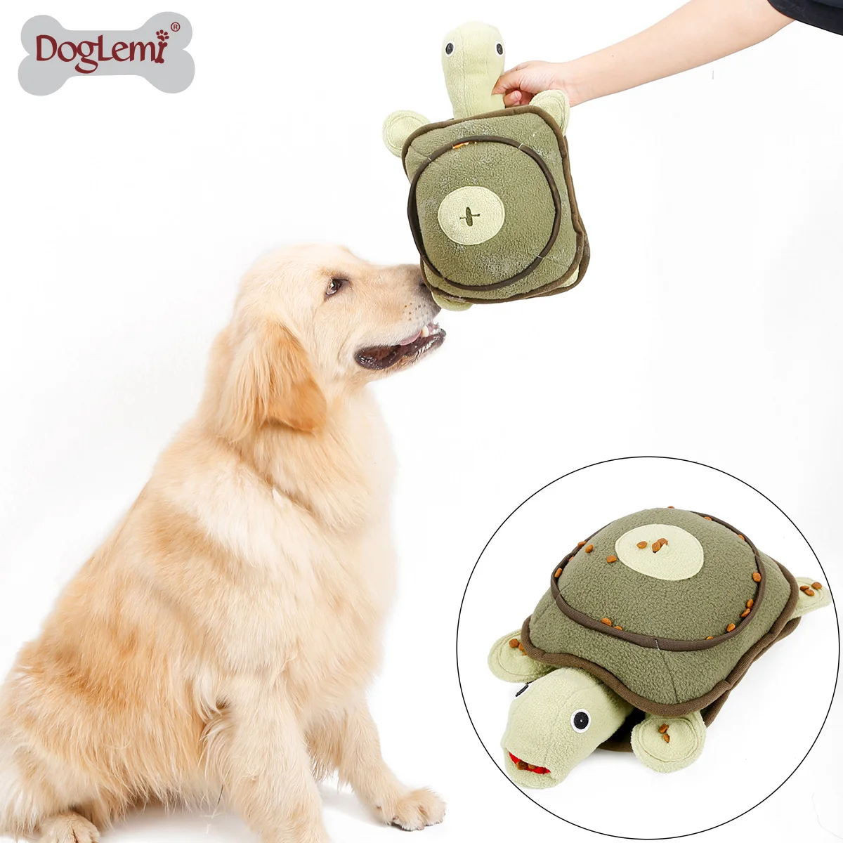 

Doglemi Turtle Design Dog Toy Snuffling Plush Pet Toys Dog Foods Hiding Tortoise Training Products