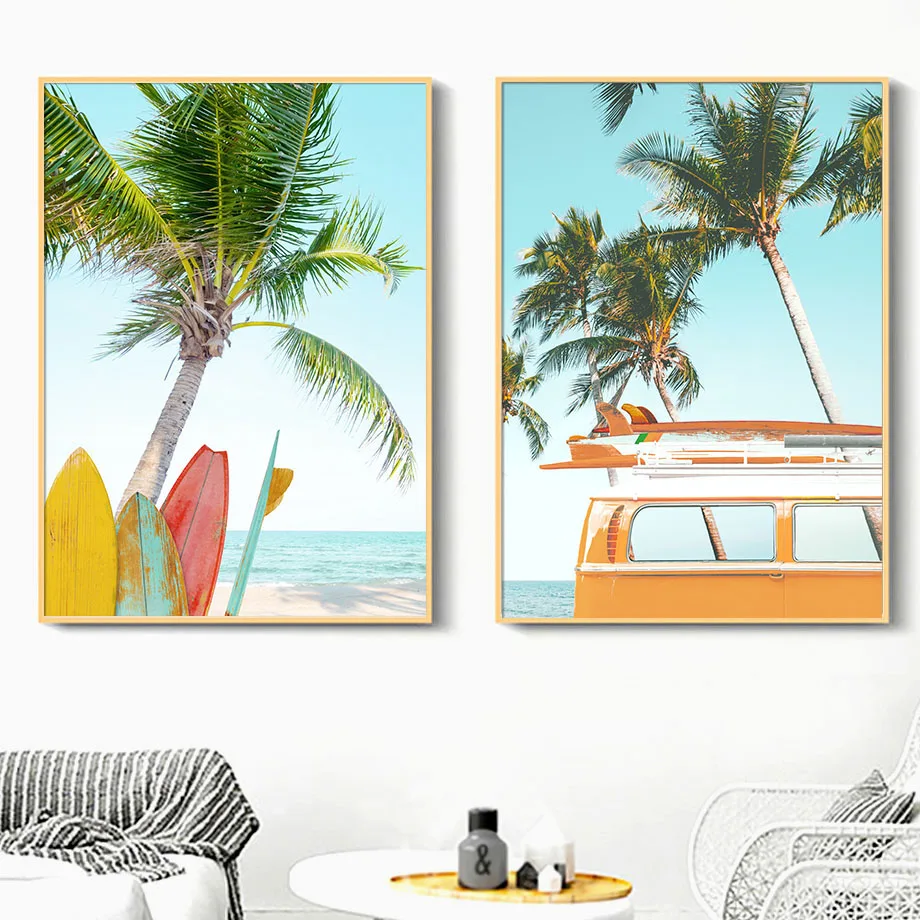 Пляжная доска для серфинга Морская звезда кокосовое дерево автомобиль настенная