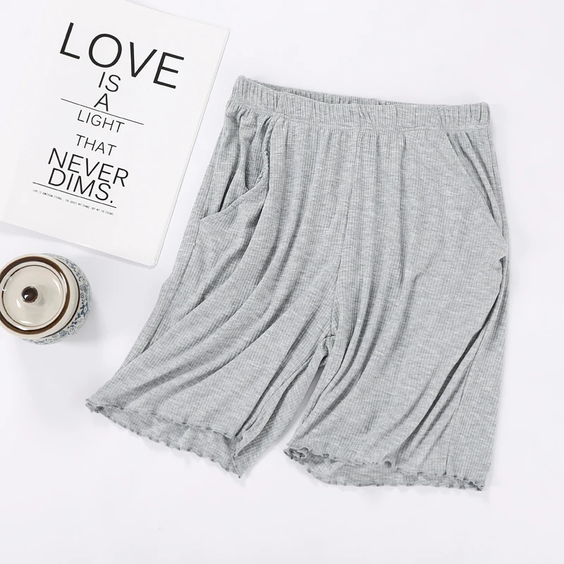 Fdfklak Modal Women's Home Pants Summer Lounge Wear Loose Short Pyjama Pants Pijama Trousers Black/White Pajama Bottoms