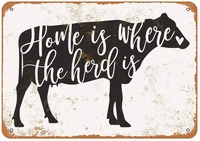 diuangfoong home is where the herd is vintage look metal sign 128