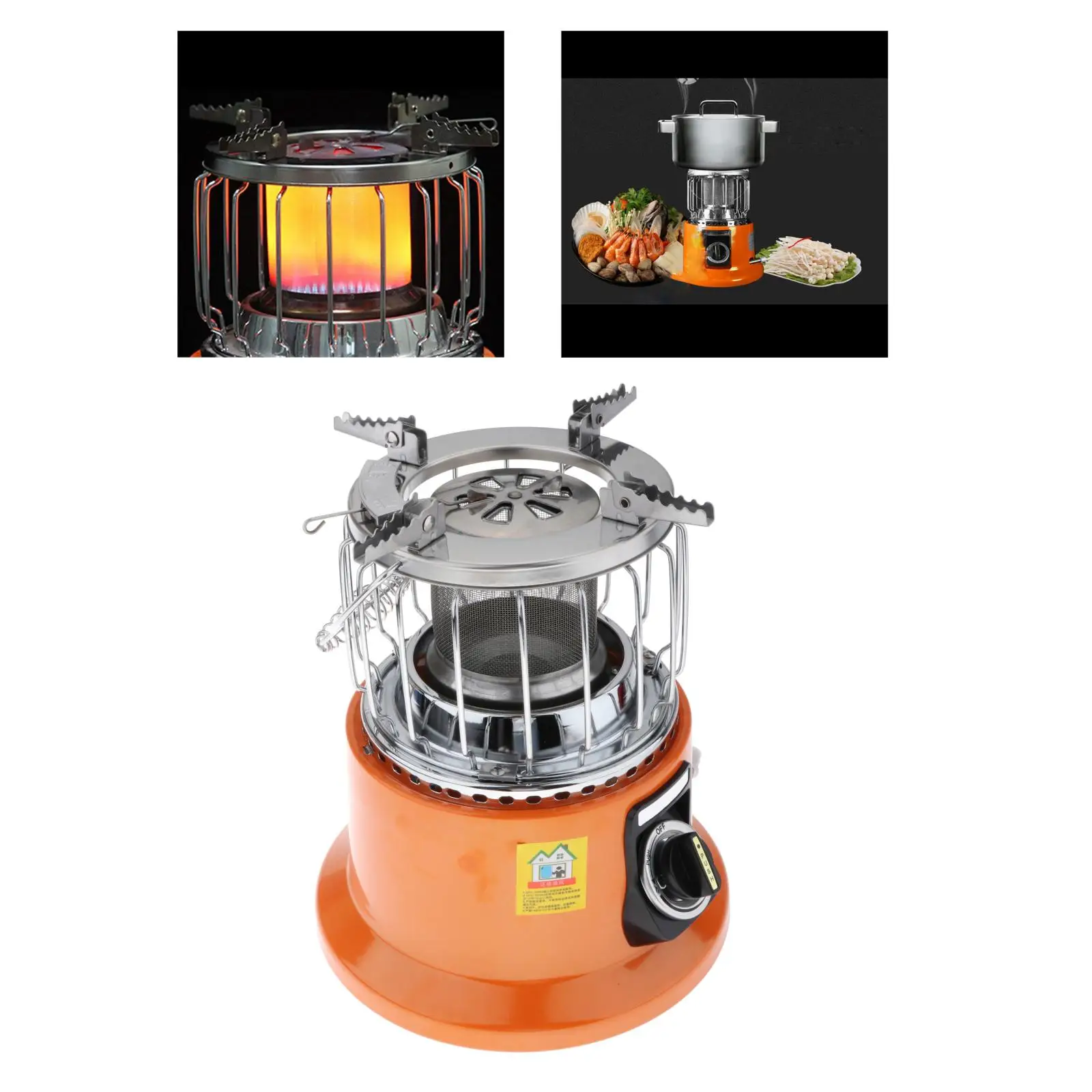 

2 in 1 Portable Gas Stove Heater Outdoor Camp Tent Warmer Cooker Burner Device