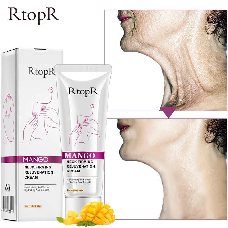 

RtopR Mango Neck Firming Rejuvenation Cream Anti-wrinkle Whitening Moisturizing Neck Serum Mild Peeling Beauty Neck Care 40g