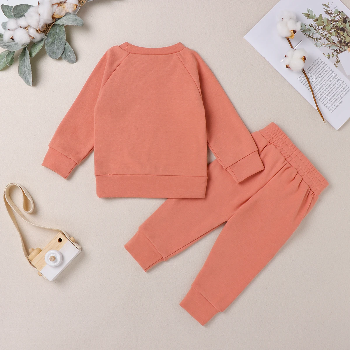 

Kid's Clothing Set, Round Neck Long Sleeve Top and Pants Two-piece Suit for Birthday Party Photography Vacation