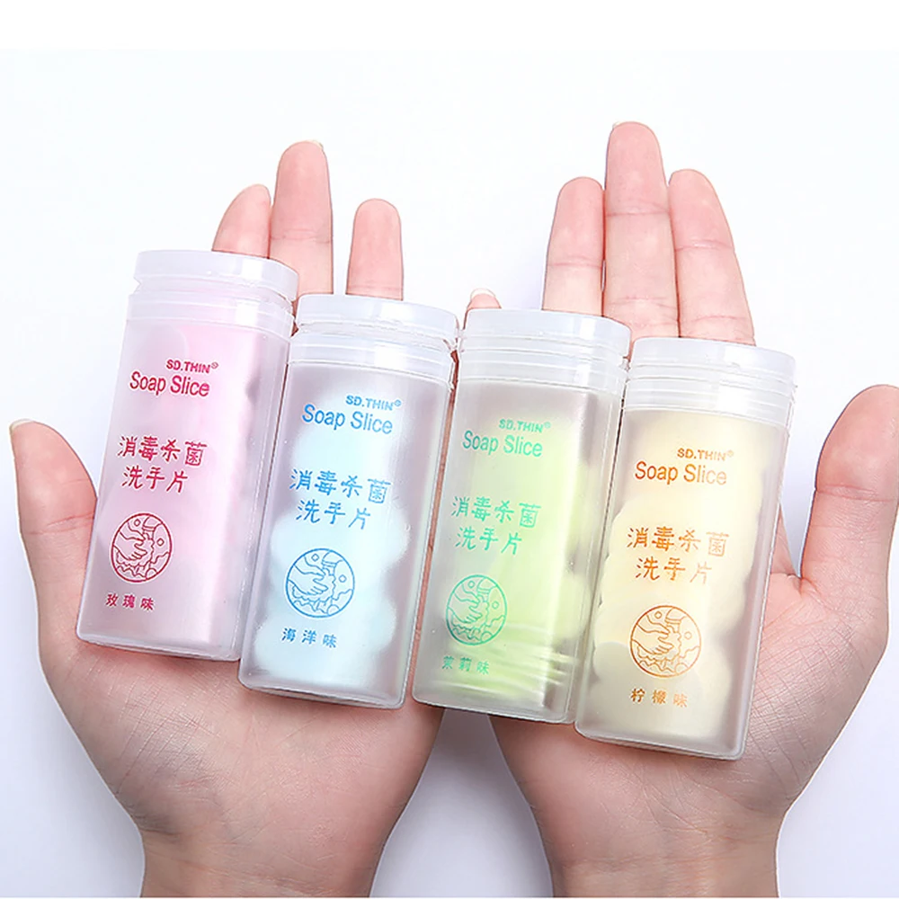

50/100pcs Disposable Soap Paper Portable Mini Hand Soap Travel Outdoor Disposable Soap Paper Travel Supplies Soap Tablets