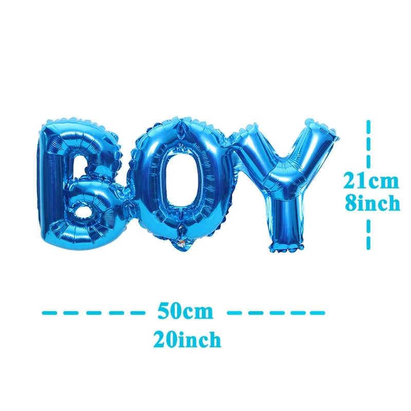 boy 5 шт. милый ребенок душ Фольга воздушные шары Babyshower игры Декор Платье для крестин; украшения его мальчик девочка Пол раскрыть Вечерние - Цвет: boy