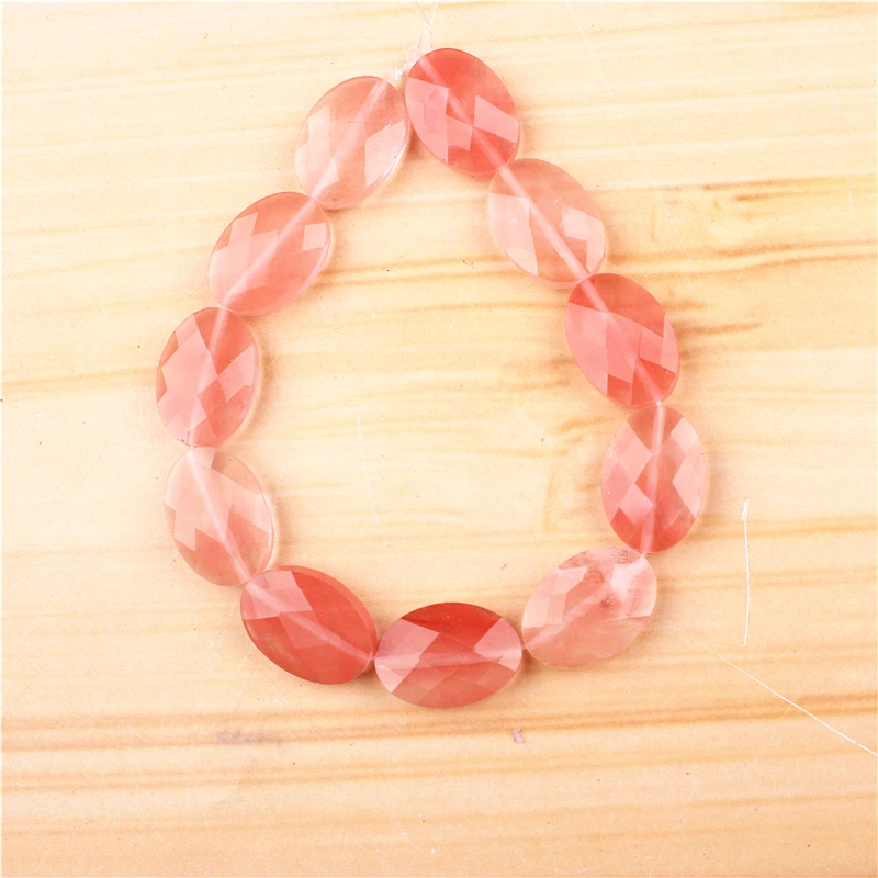 

Red Watermelon 6 16MM Natural Gem Round Loose Faceted Beads Flat Beads For Bracelets Necklaces DIY