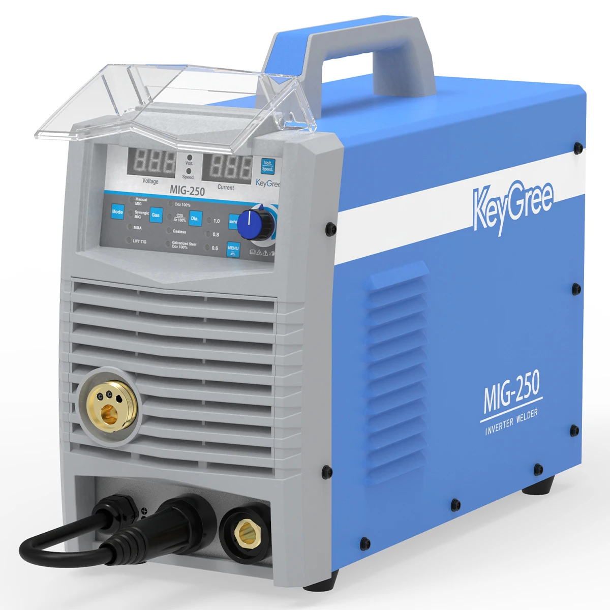 KeyGree 250a портативный синергический сварочный аппарат CO2 MIG 3 в 1 Stick/MIG/Left TIG