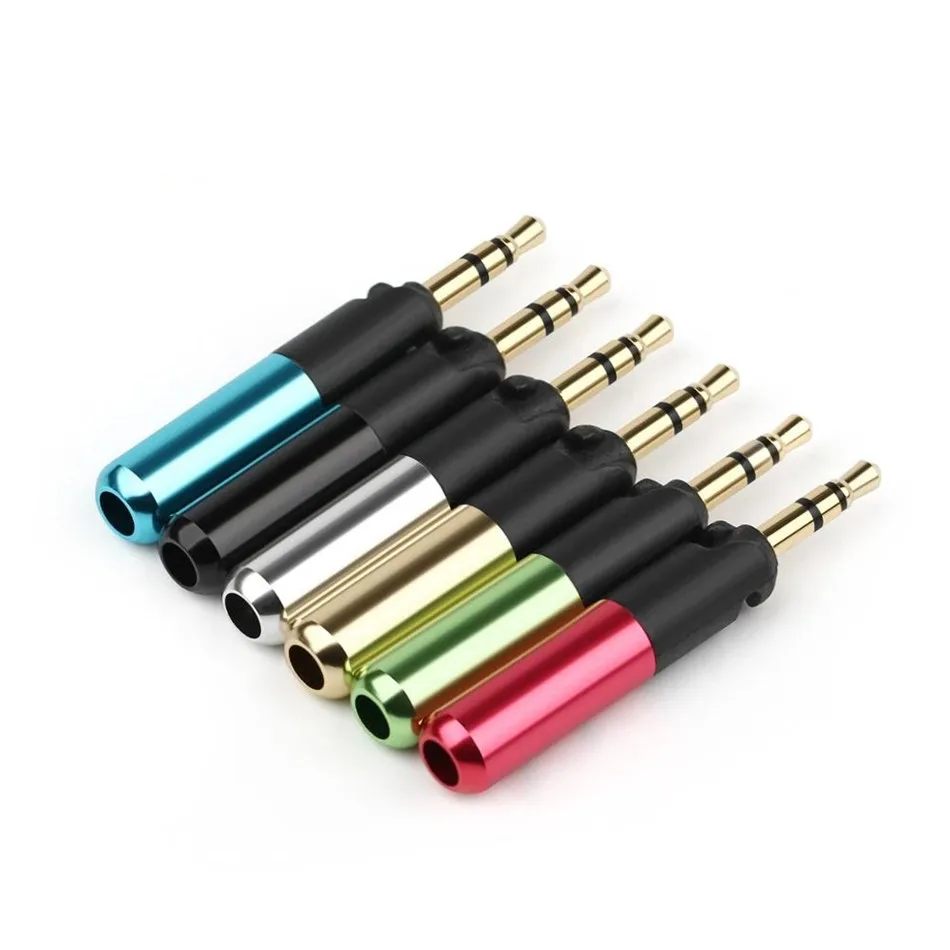 

2.5mm Audio Jack 3 Poles Stereo Earphone Plug Metal Adapter Bright Colorful Shell Headphone Wire Connector For HD558 HD518 HD598