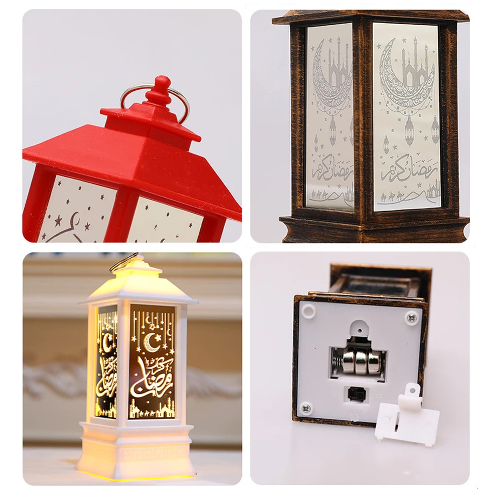 

Warm White LED Ramadan Lights Mosque Tower Lantern Wind Lights For Home Eid Mubarak Islamic Muslim Party Decor Kareem Gifts